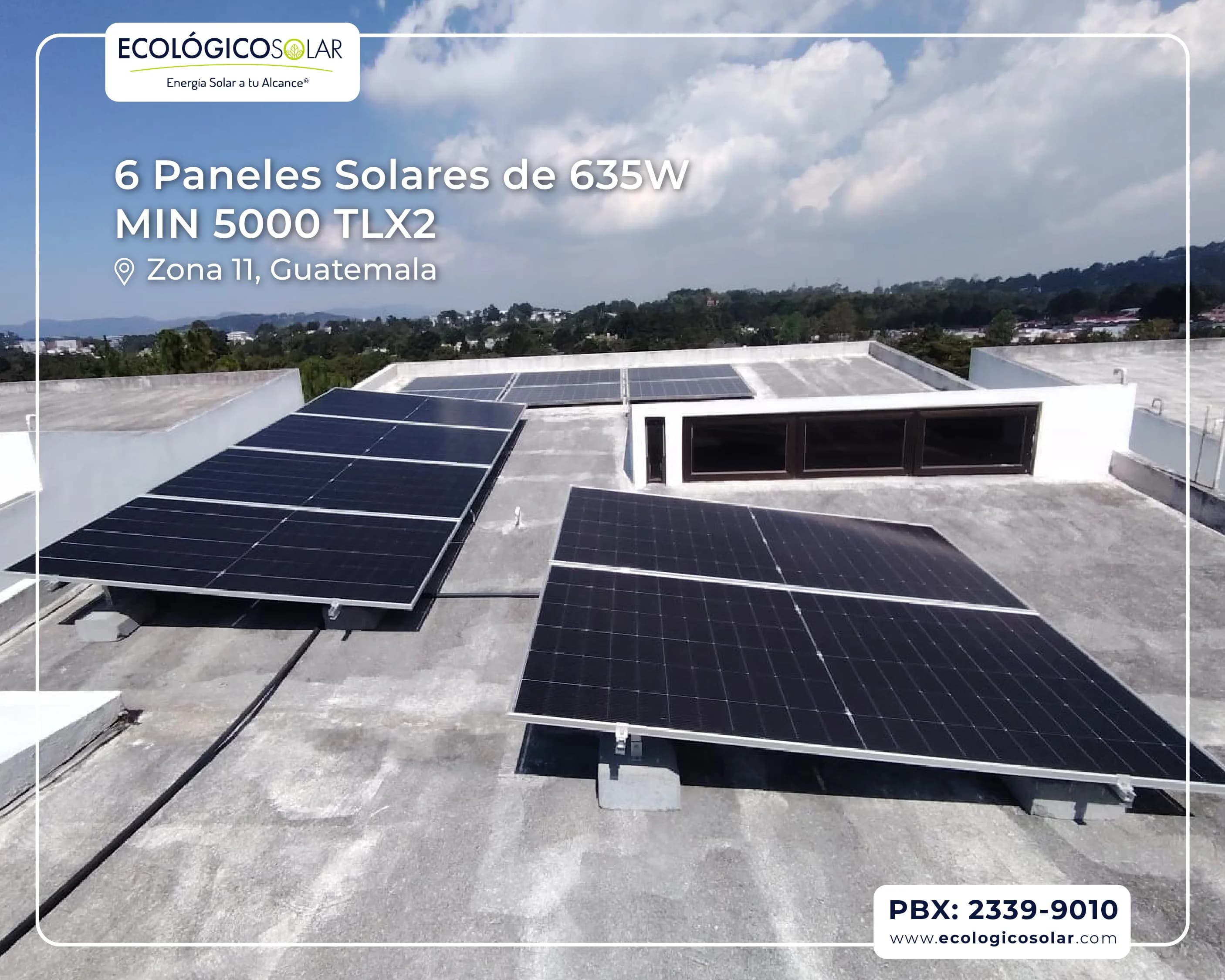 Aplicación Residencial - 6 Paneles solares de 635W - Inversor Growatt MIN 5000 TL-X2