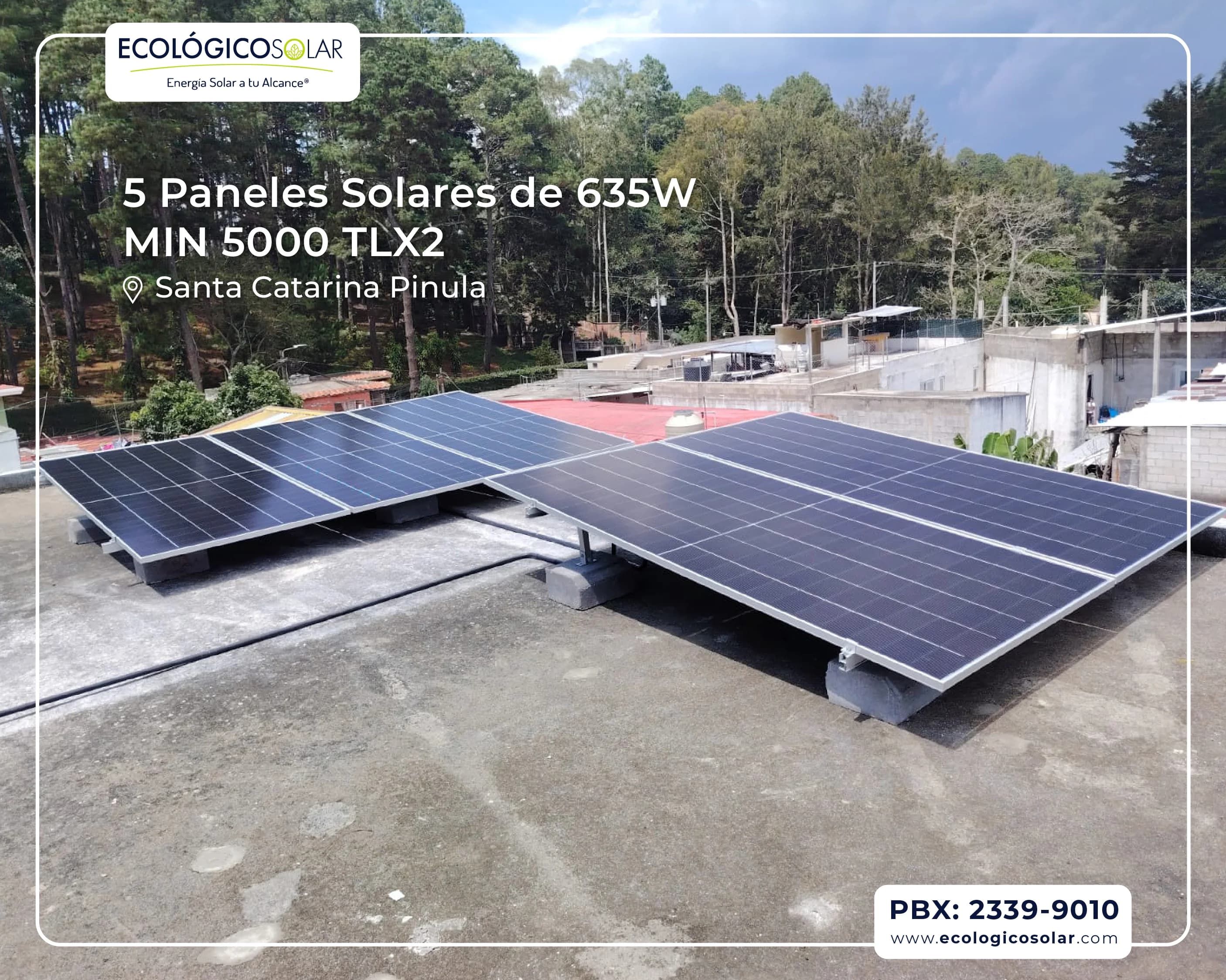 Aplicación Residencial - 5 Paneles Solares de 635W - Inversor Growatt MIN 5000 TL-X2