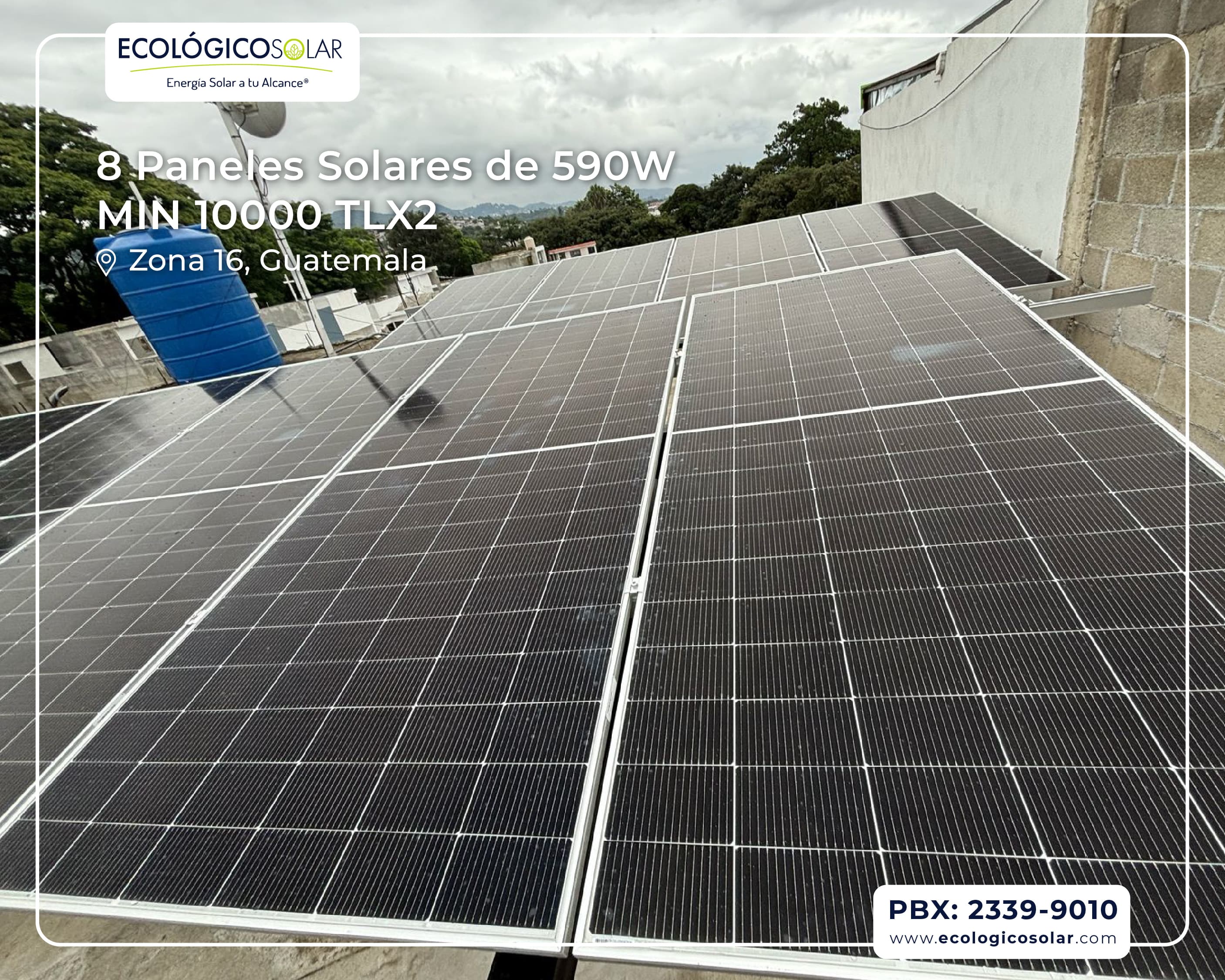 Aplicación Residencial - 8 Paneles Solares de 590W - Inversor Growatt MIN 10000TL-X2 