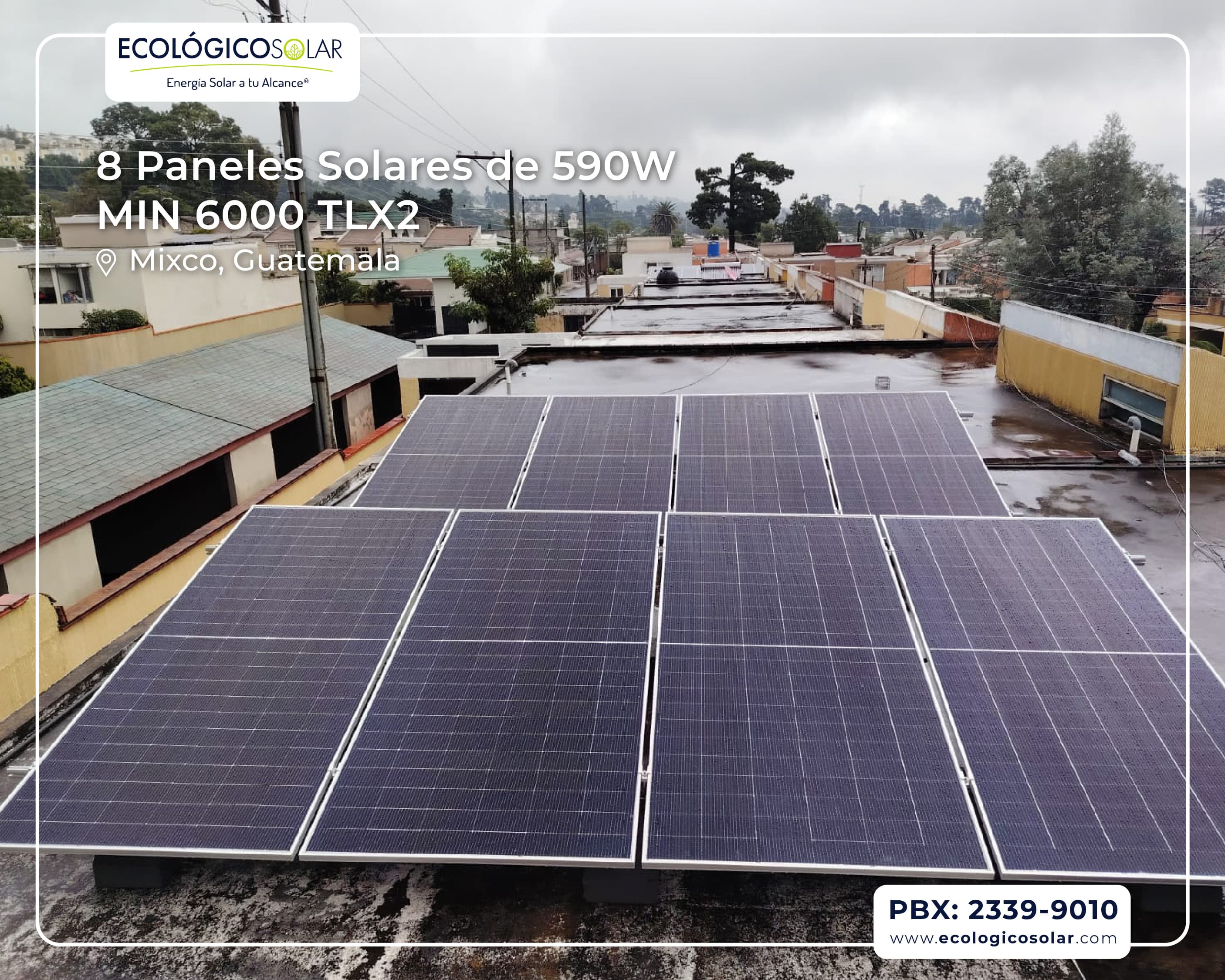 Aplicación Residencial - 8 Paneles Solares de 590W - Inversor Growatt MIN 6000TL-X2
