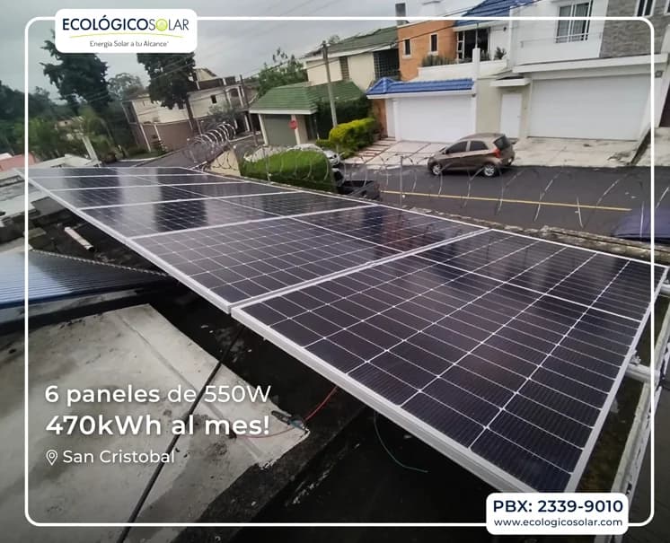 Aplicación Residencial - 6 Paneles Solares de 550W