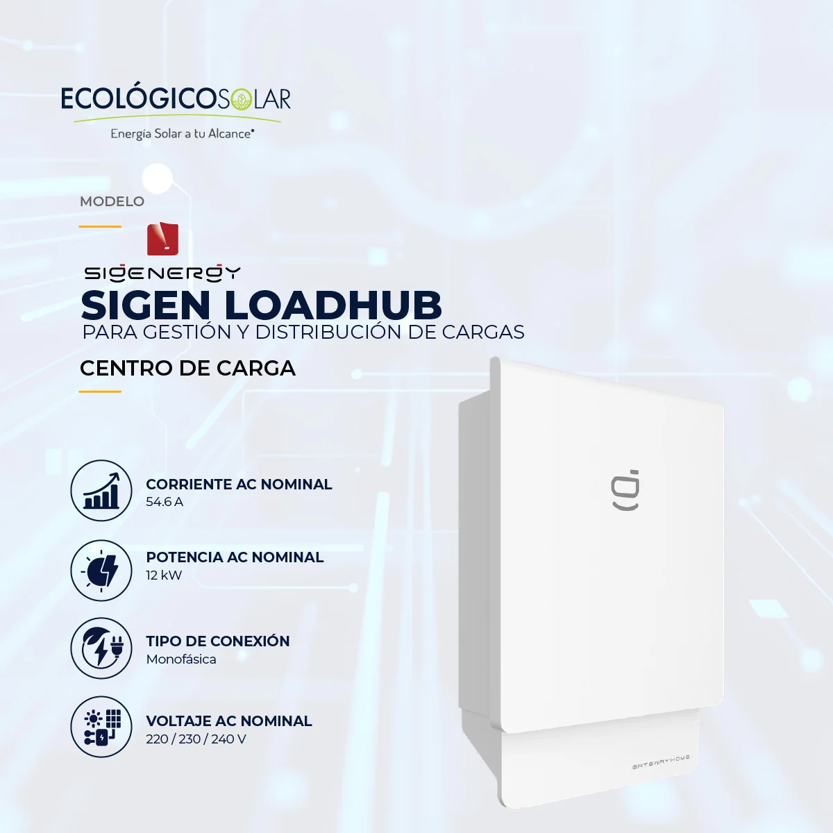 Centro de carga Sigen LoadHub para Gestión y Distribución de Cargas - Sigen LoadHub