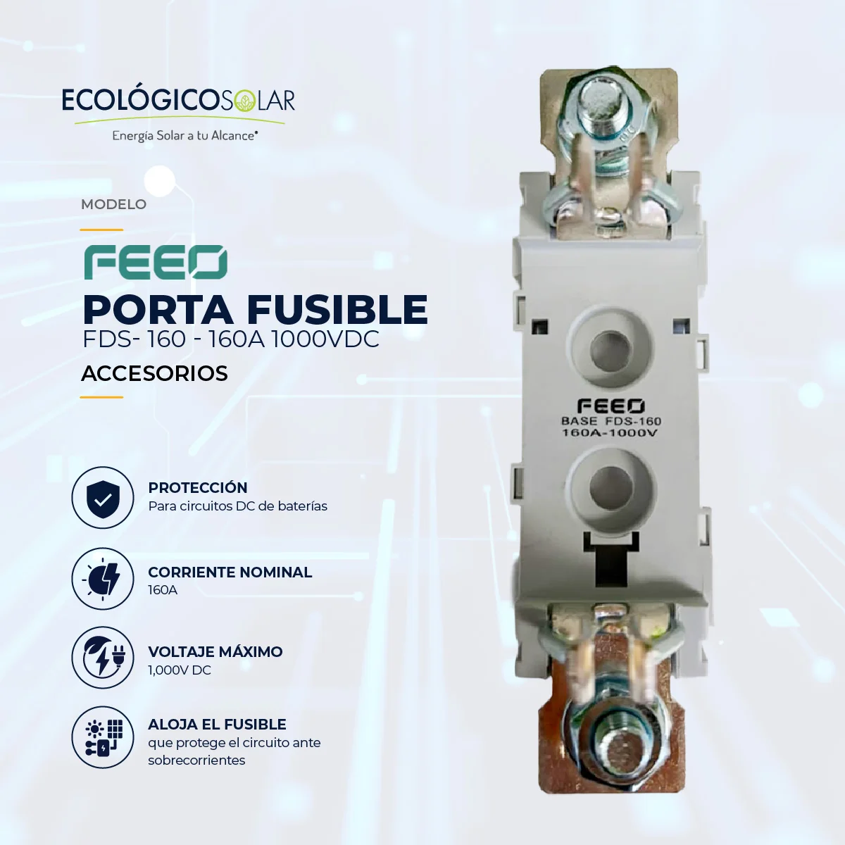 Porta Fusible FEEO FDS-160A 1000VDC