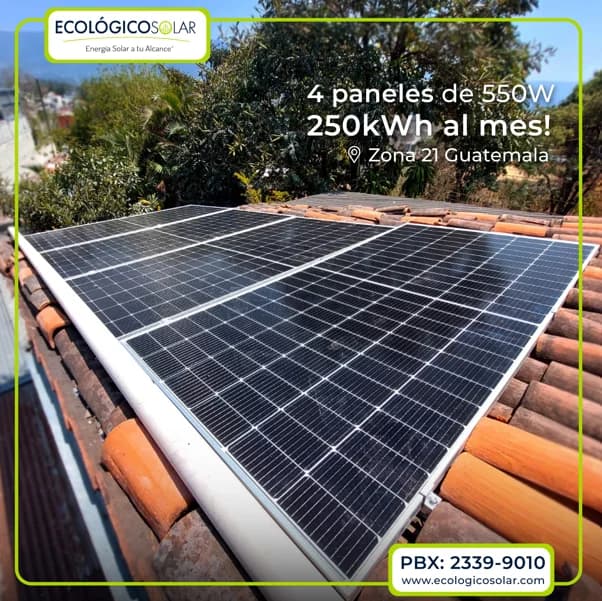 Aplicación Residencial - 4 Paneles Solares de 550W