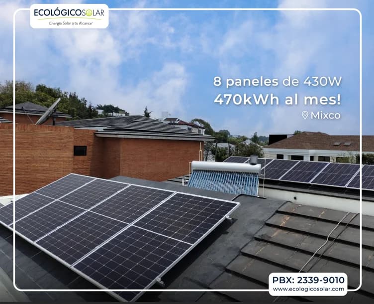 Aplicación Residencial - 8 Paneles Solares de 430W