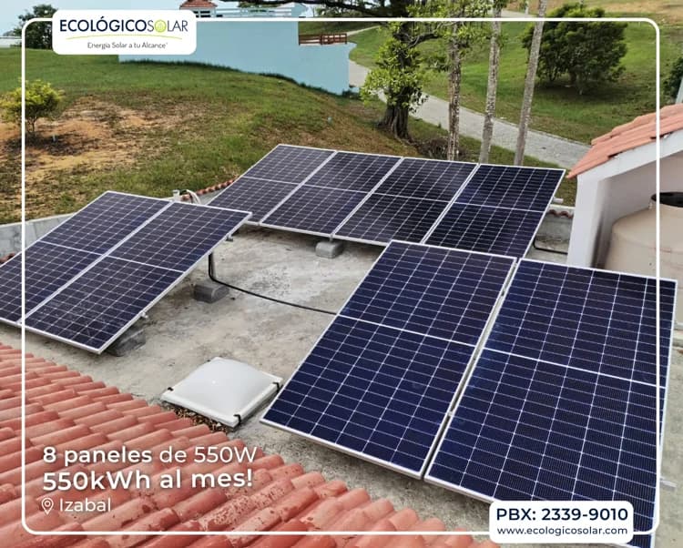 Aplicación Residencial - 8 Paneles Solares de 550W