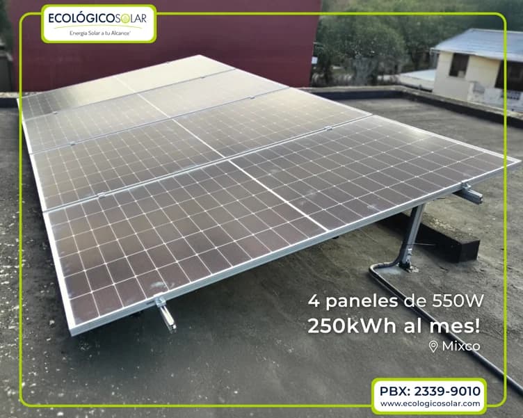 Aplicación Residencial - 4 Paneles Solares de 550W