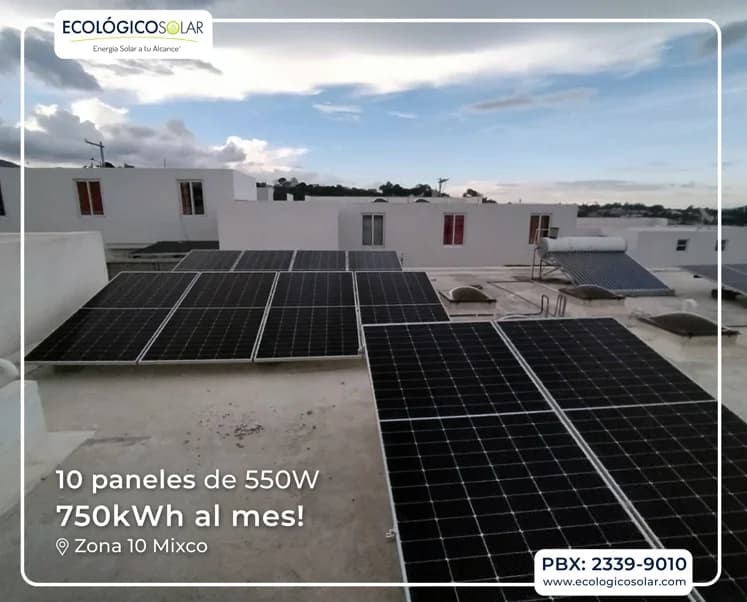 Aplicación Residencial - 10 Paneles Solares de 550W